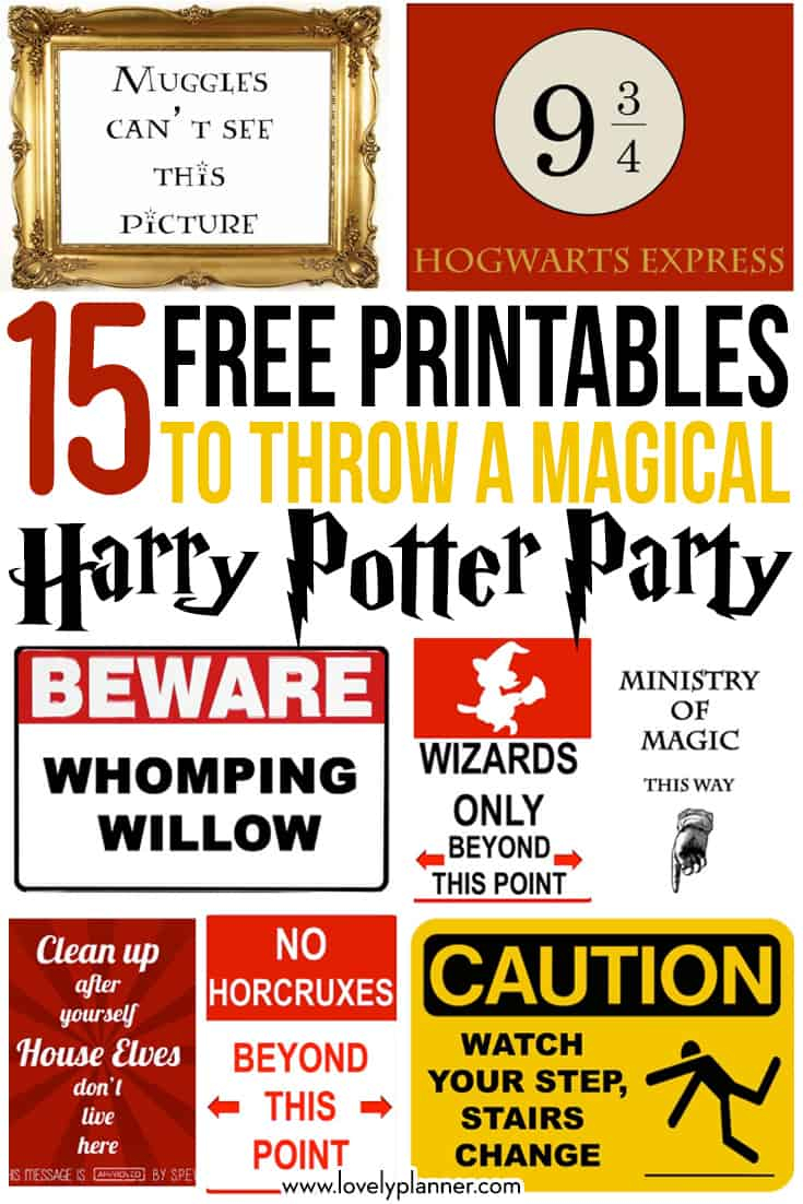 15 Free Harry Potter Party Printables Part 1 Lovely Planner