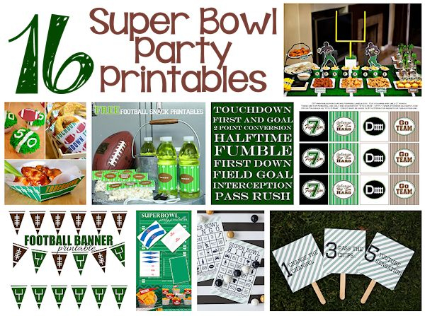 16 Printables For Your Super Bowl Party About Family Crafts