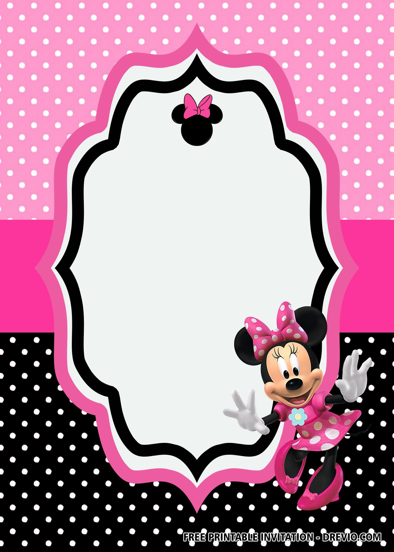 30 FREE Printable Minnie Mouse Birthday Invitation Templates Minnie 