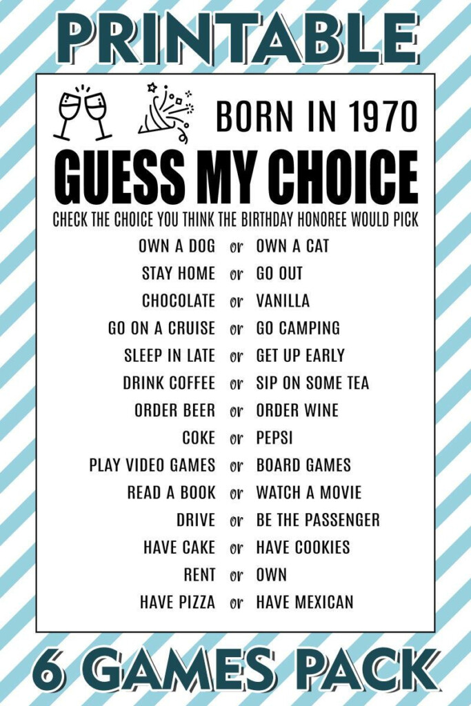 50Th Birthday Party Games Free Printable 50th Birthday Party Games 