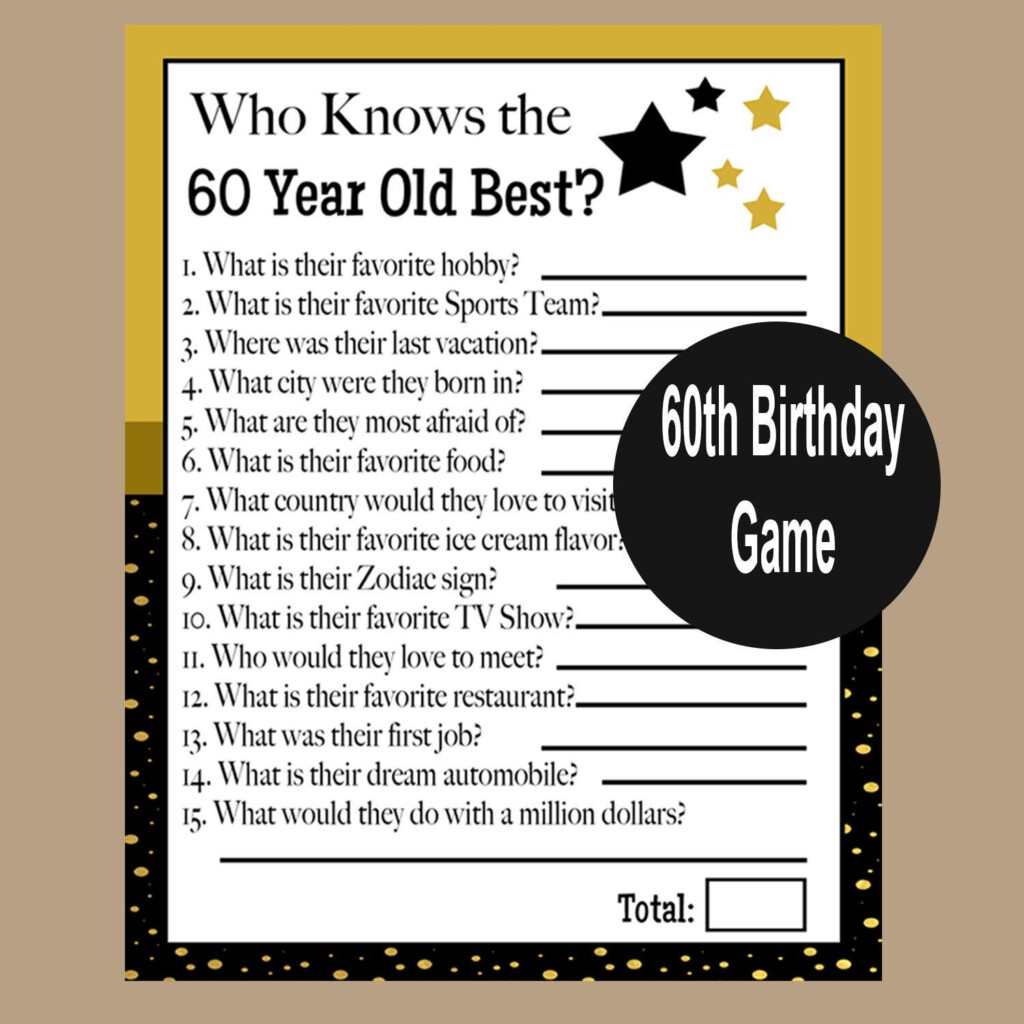 60th Birthday Game 60th Birthday Party 1962 Party Game 60th Etsy 