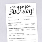 80th Birthday Party Game Card Funny Milestone Printable PDF Etsy