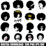 African American Woman SVG Afro Puff Svg Afro Queen Svg Afro Portrait