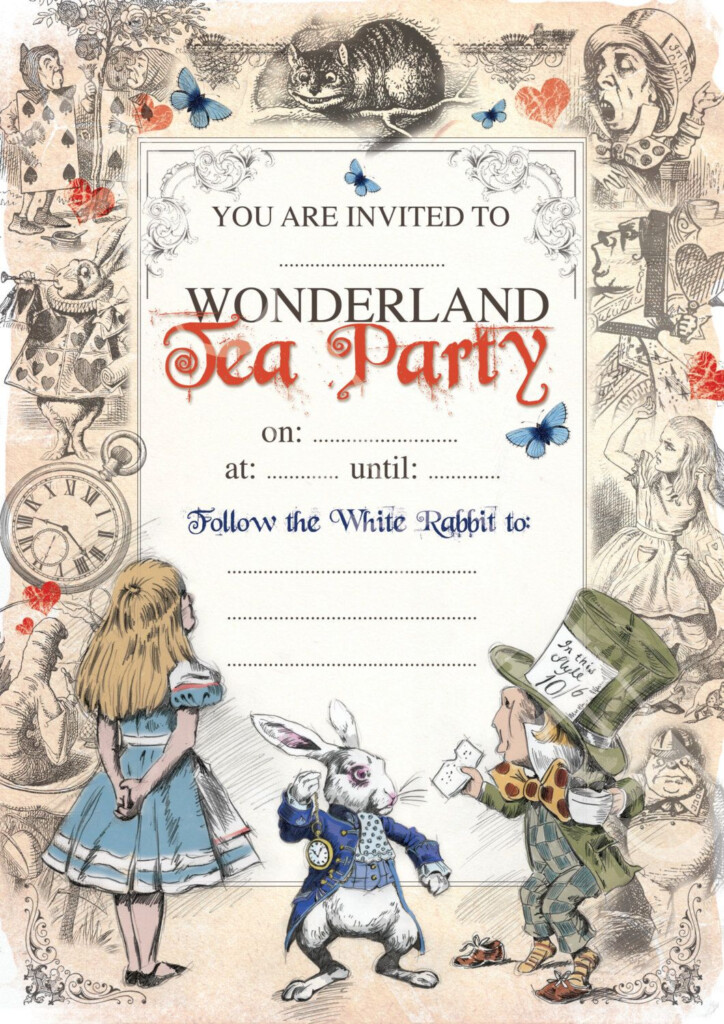 Alice In Wonderland Editable Instant Download Birthday Party Etsy 