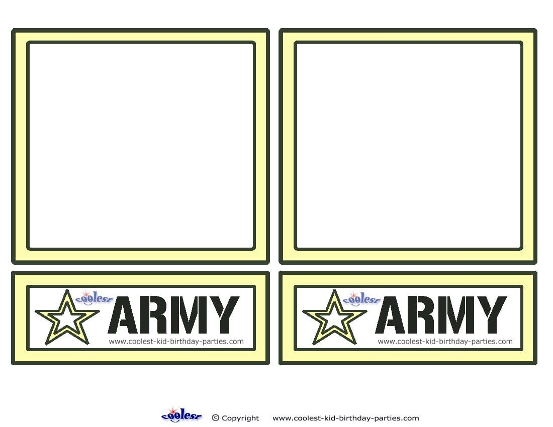 Army Birthday Party Invitations Free Printable