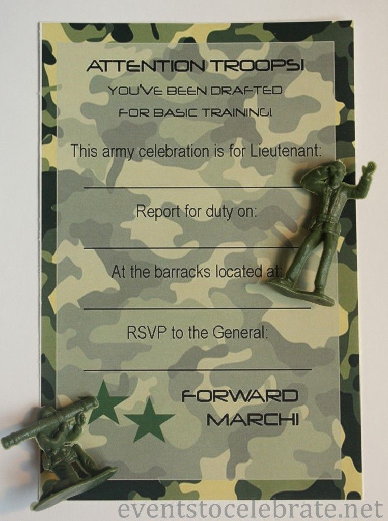 Army Invitation Free Printable Eventstocelebrate Camo Birthday 