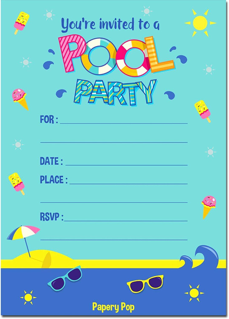 Awesome Pool Party Invitation Template Free Pool Party Invitation 