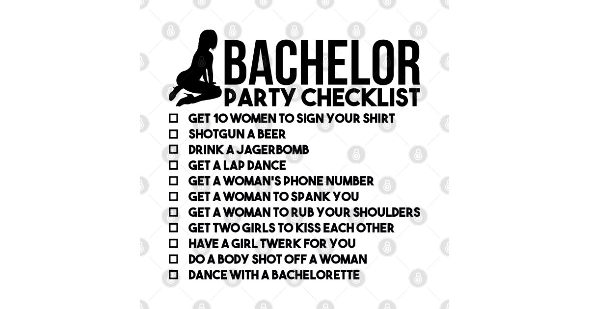 Bachelor Party Checklist Bachelor Party Checklist Sticker TeePublic