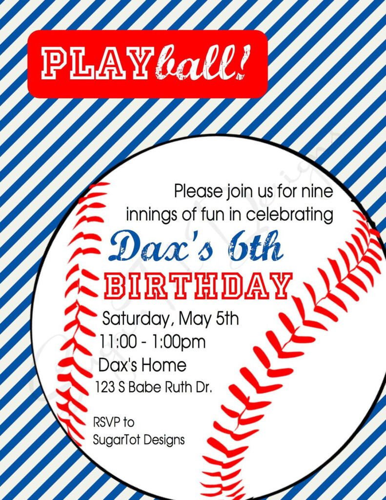 Baseball Birthday Invitation Mod Baseball Party Invitation Printable 