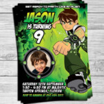 Ben 10 Birthday Party Invitations For Kids Party Invites Personalized