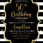 Black And Gold 50th Birthday Invitation Templates Editable With MS