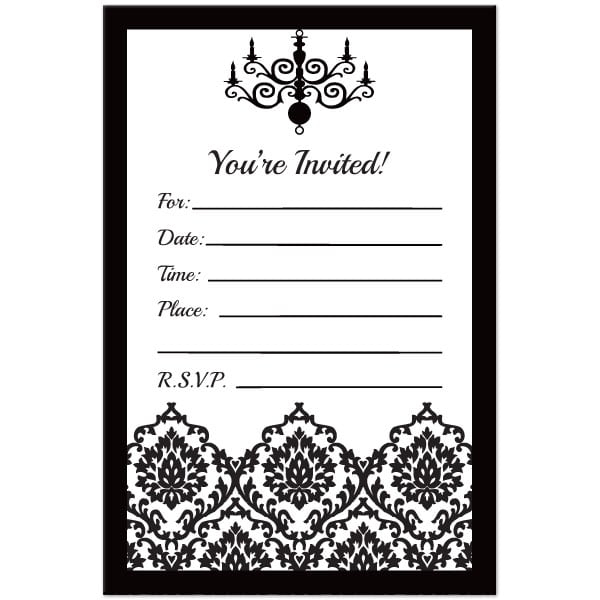 Black And White Printable Invitations