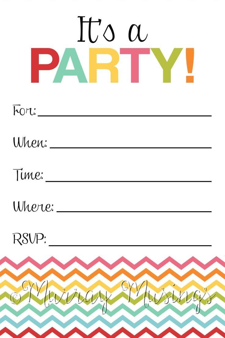 Blank Party Invitation Birthday Party Invitations Printable Birthday 