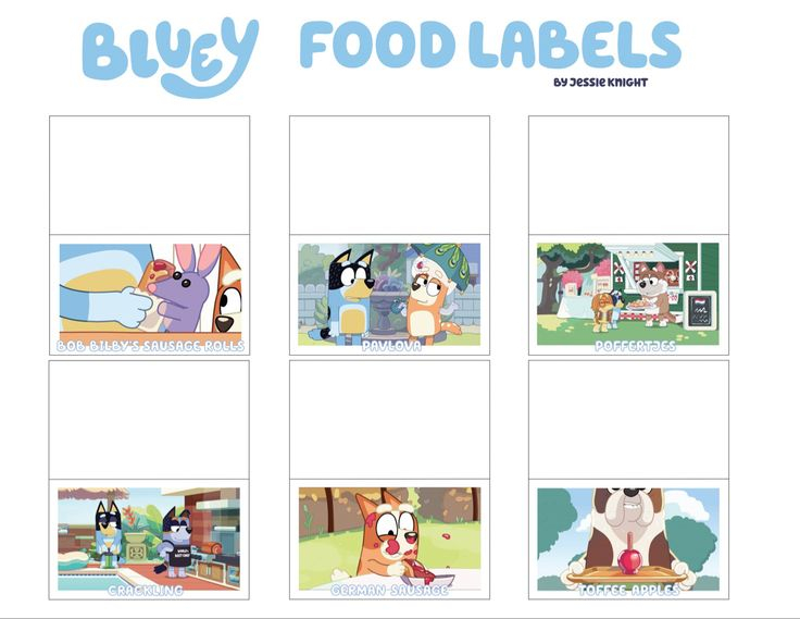 Bluey Party Food Labels 2nd Birthday Party Themes Boys 1st Birthday