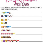 Bridal Shower Emoji Game Free Printable Gameita