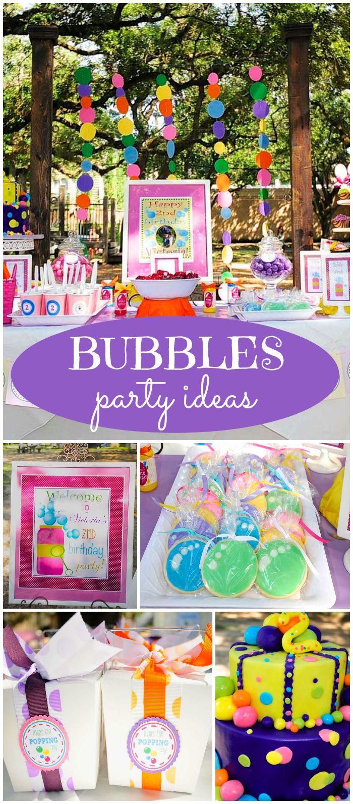 Bubble Theme Happy Birthday Banner Party Supplies Paper Party 