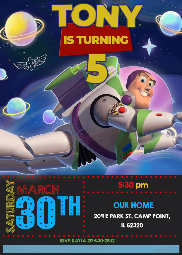 Buzz Lightyear Birthday Party Invitation Terrific Invite In 2021 