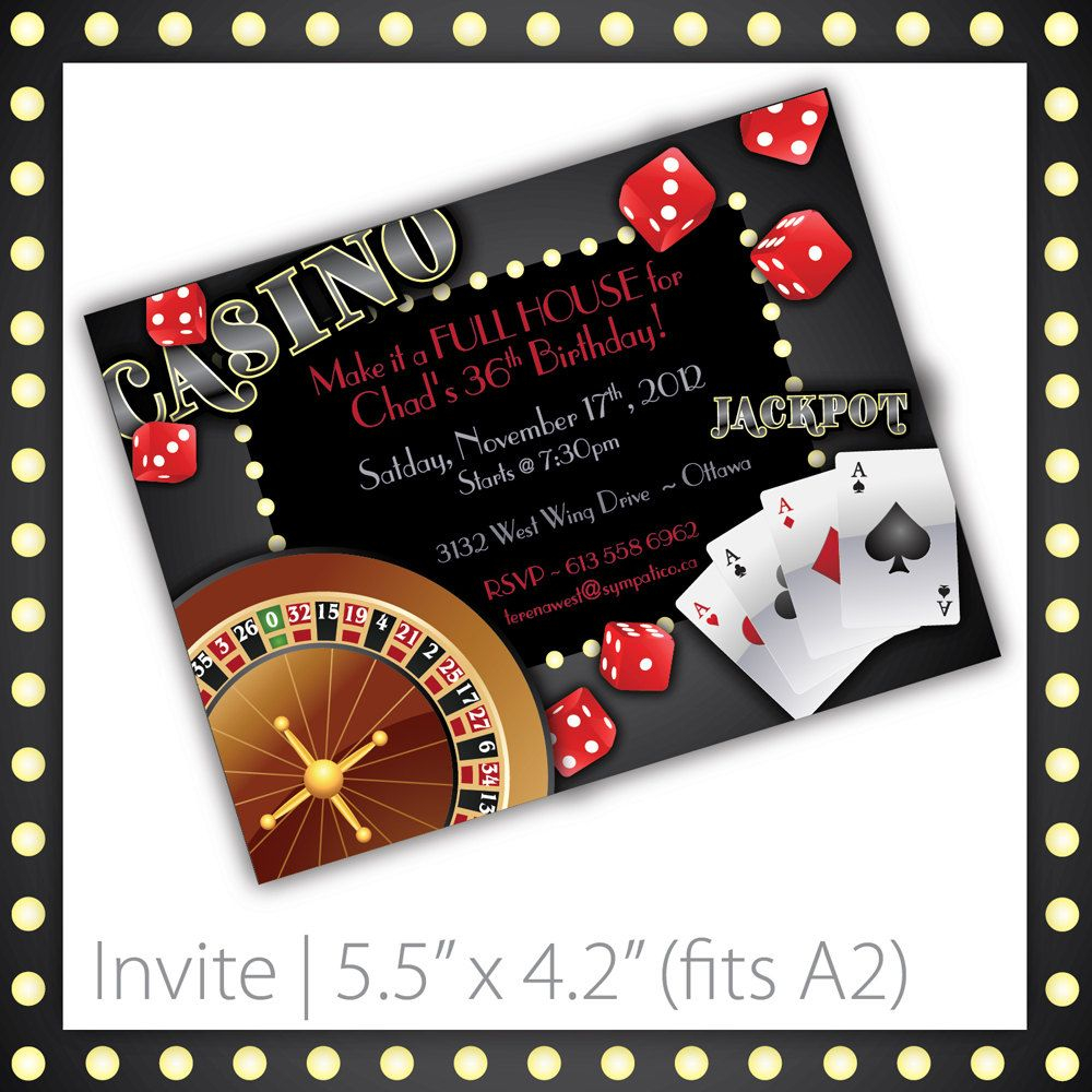 Casino Party Invitations PRINTABLE Casino Night 8 00 Via Etsy 