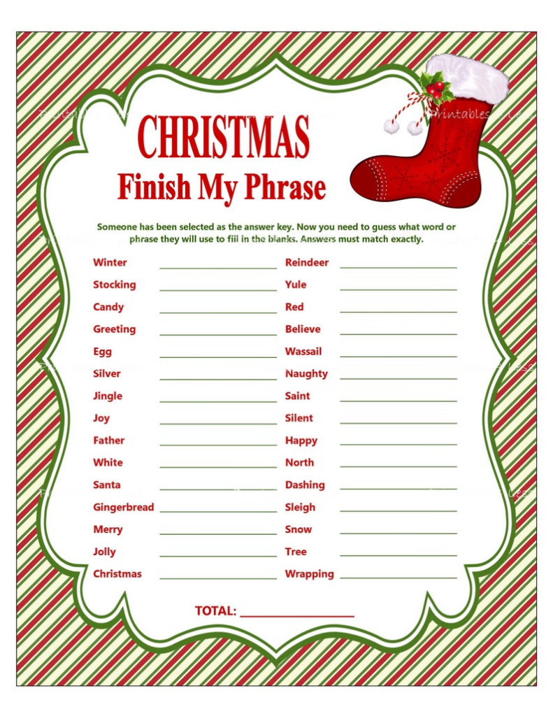 Christmas Finish My Phrase Printable Christmas Party Game Etsy 