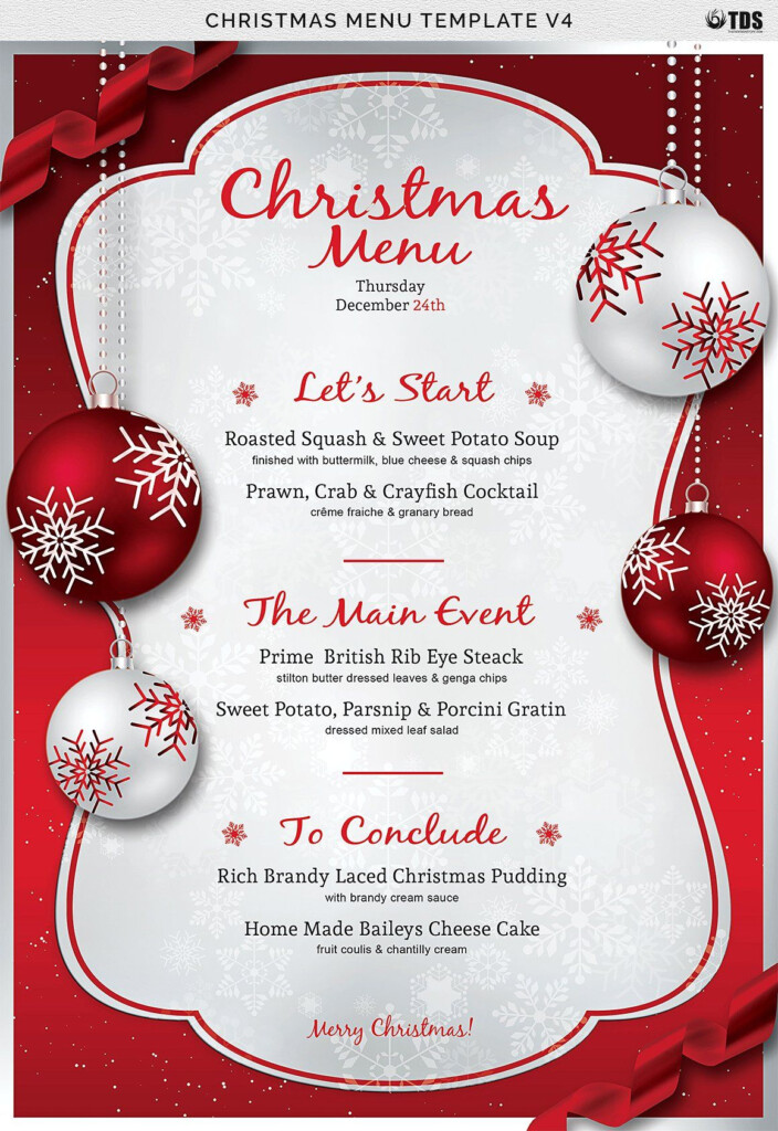 Christmas Menu Template V4 Christmas Party Invitation Template 