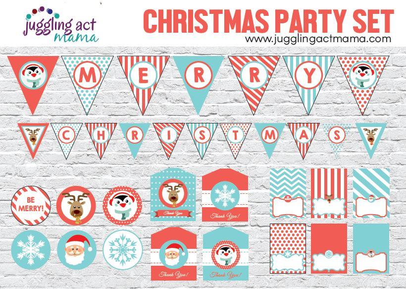 Christmas Party Printable Set Juggling Act Mama