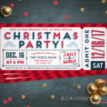 Christmas Party Ticket Invitation Printable Holiday Party Etsy