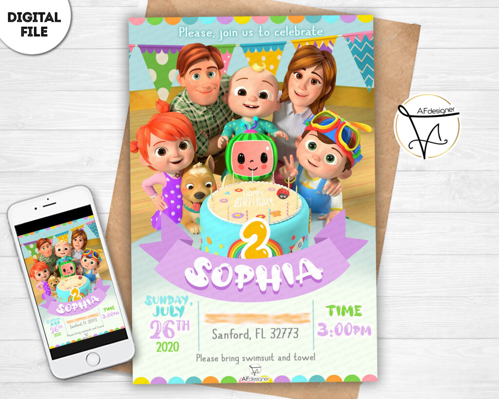 Cocomelon Birthday Invitation Free Birthdaywr