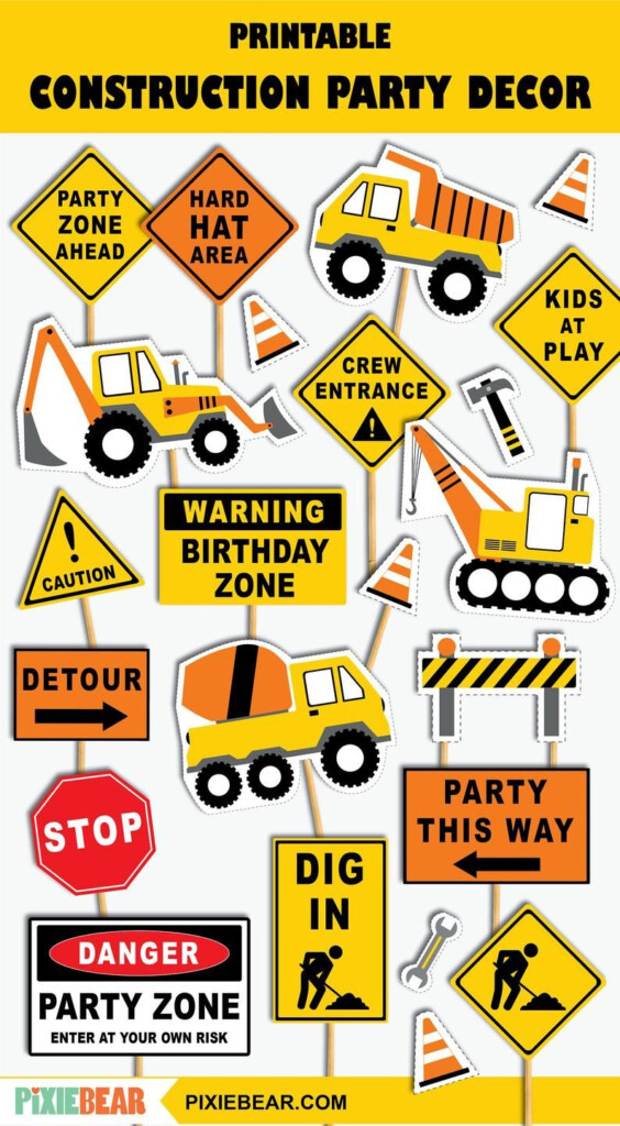 Construction Birthday Decoration Printable Construction Party Etsy 
