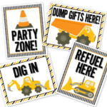 Construction Birthday Party Poster Sign PRINTABLE Dig In Etsy