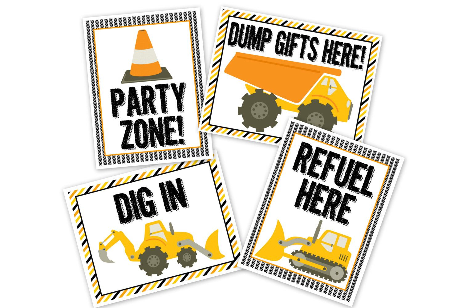 Construction Birthday Party Poster Sign PRINTABLE Dig In Etsy 