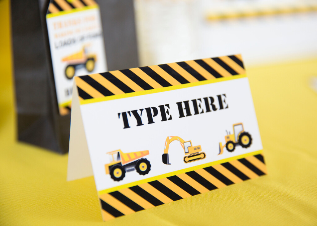 Construction Party Food Labels Printable Studio