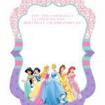 Cool FREE Template Free Printable Ornate Disney Princesses Invitation