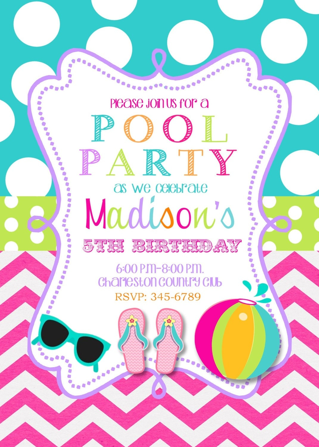 Culturavagabonda Pool Party Invitations