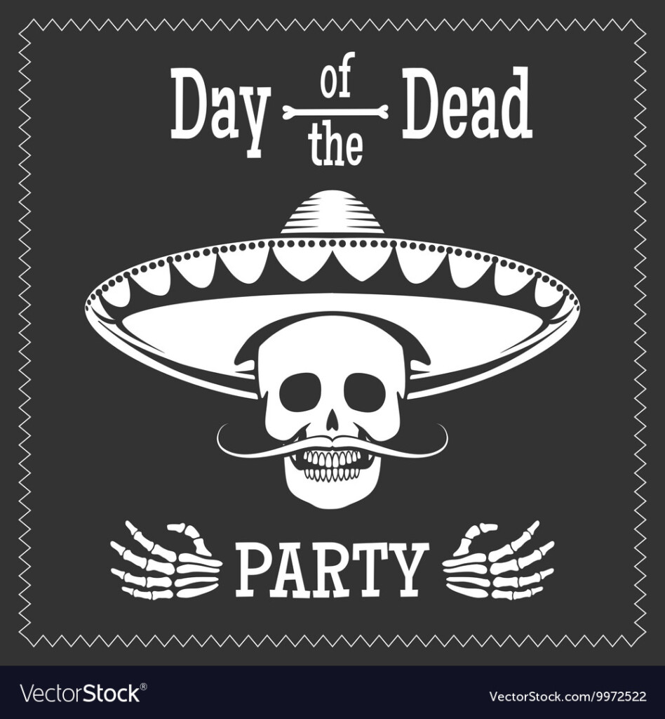 Day Dead Party Poster Royalty Free Vector Image