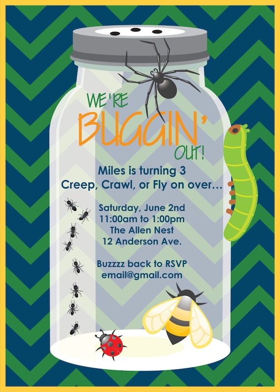 Dinyehe Bug Birthday Invitations Printable