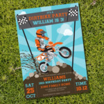 Dirt Bike Party Invitation Motorbike Party Motocross Party