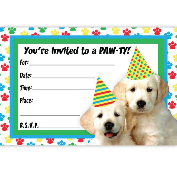 Dog Party Invitations Free Printable