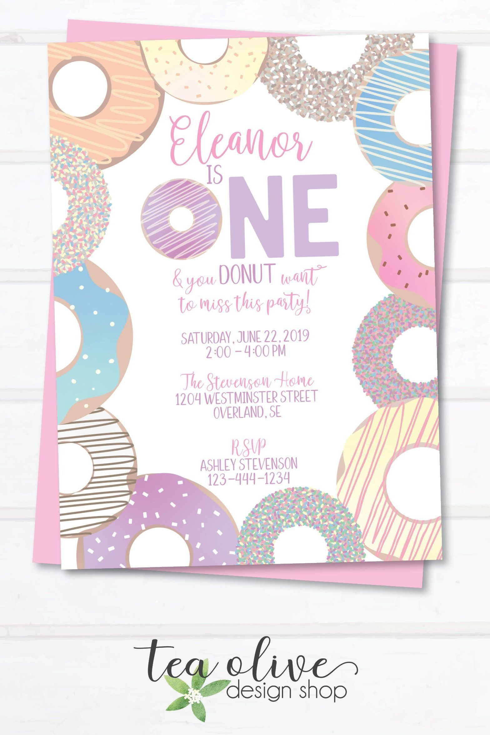 Donut Birthday Party Invitation Printable Donut Party Invite Etsy 