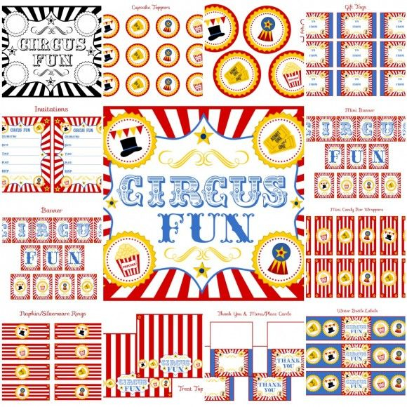 Download These FREE Circus Printables For A Fun Party Birthday Party