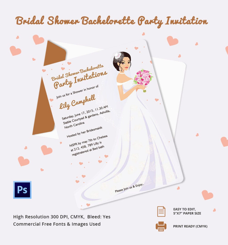 Editable Free Printable Bachelorette Party Invitations Templates 