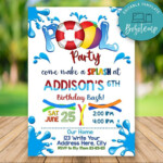 Editable Swimming Pool Party Invitations Instant Download Bobotemp