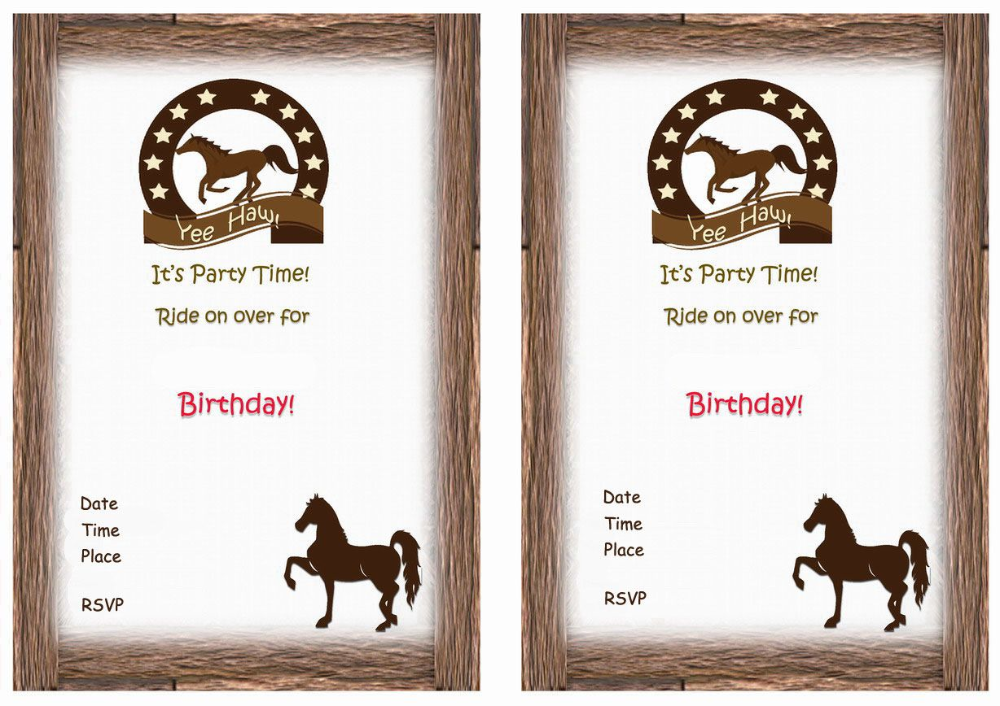 Einladungskarten Kindergeburtstag Pferde Horse Invitations Horse