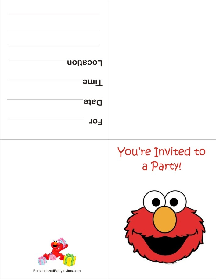 Elmo Printable Birthday Party Invitation Archives