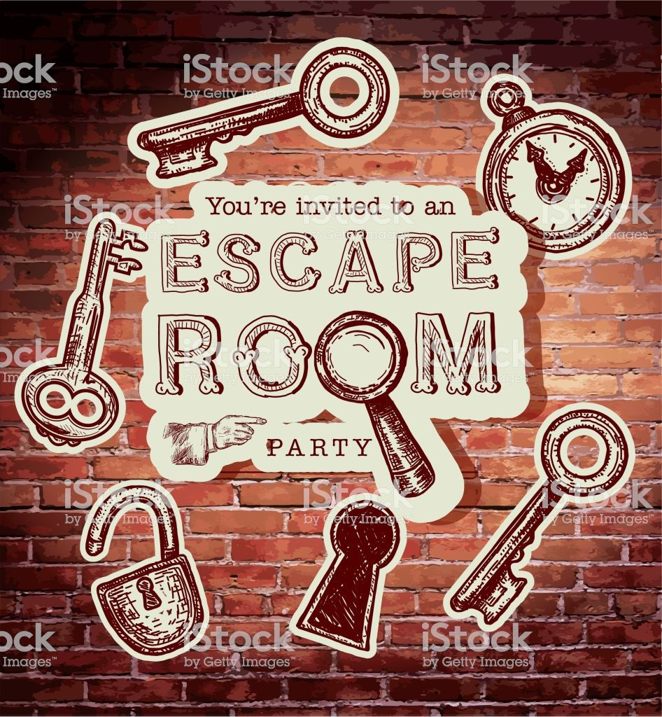 Escape Room Birthday Party Celebration Invitation Design Template