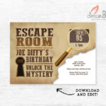 Escape Room Invitation Birthday Invite INSTANT DOWNLOAD Etsy In 2021