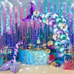 FENGRISE Mermaid Party Decoration Background Birthday Party Decoration