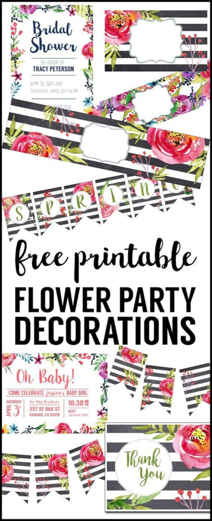 Flower Party Printables Free Printable Decorations Paper Trail 