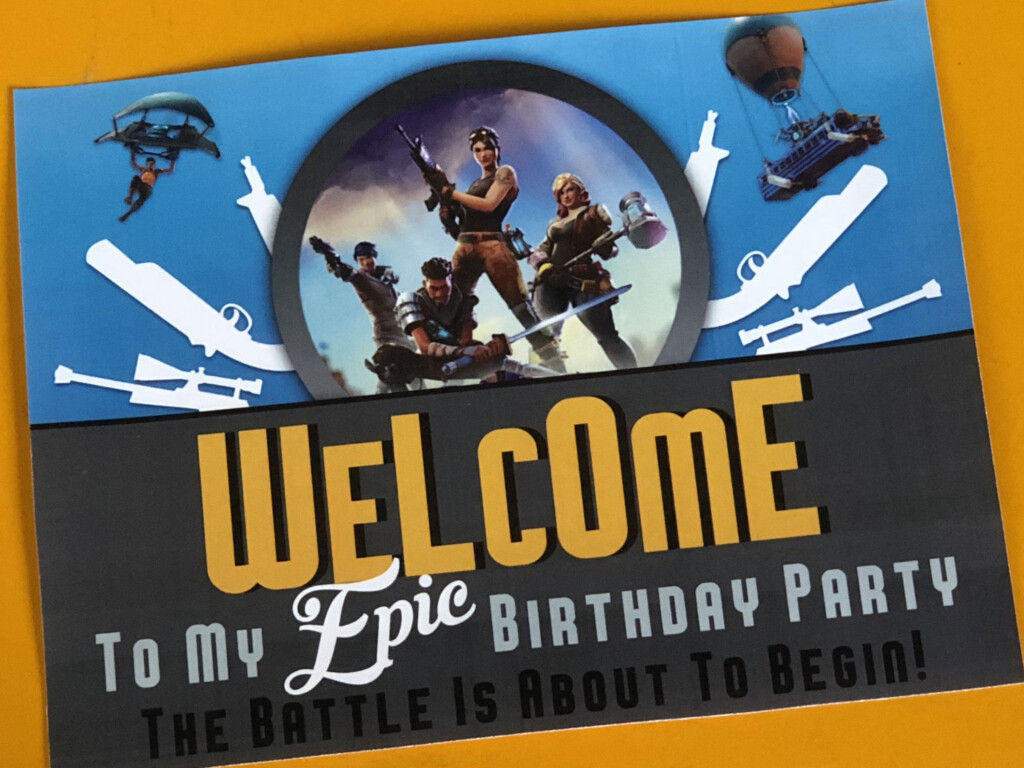 Fortnite Birthday Party WELCOME Sign Printable Fortnight Party Sign 