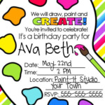 FREE Artist Party Printables Party Invite Template Paint Party