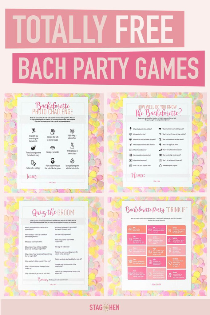 FREE Bachelorette Party Game Printables Bachelorette Party Activities 